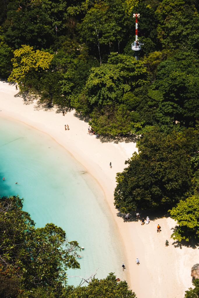 Birds eye view over Hong island, Thailand