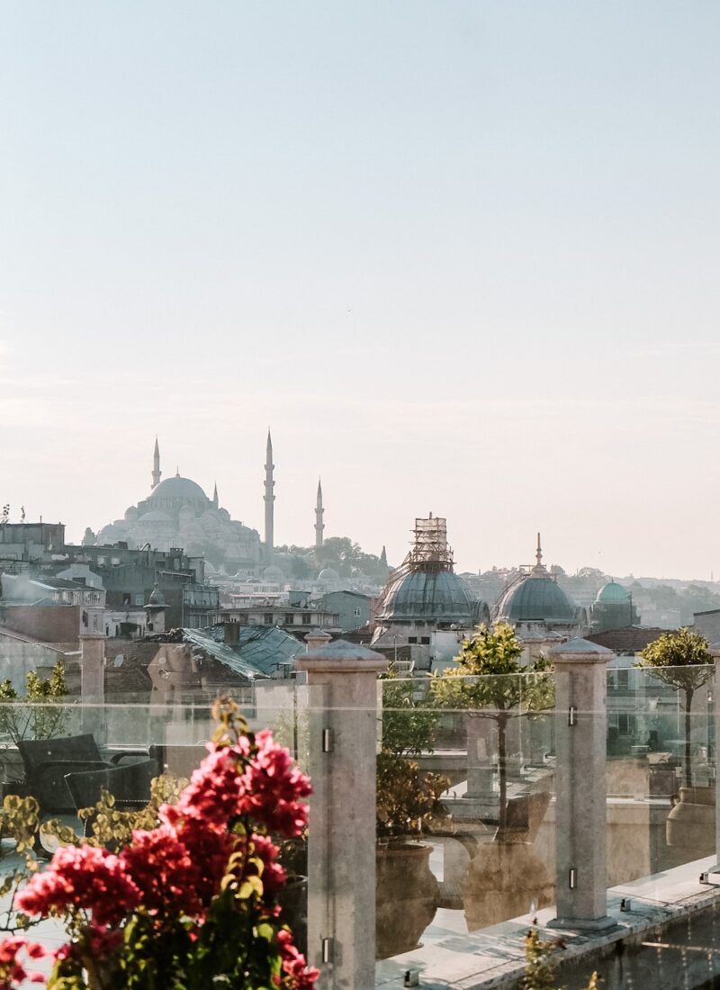 Rooftop views of Hagia Sophia Mosque over Istanbul