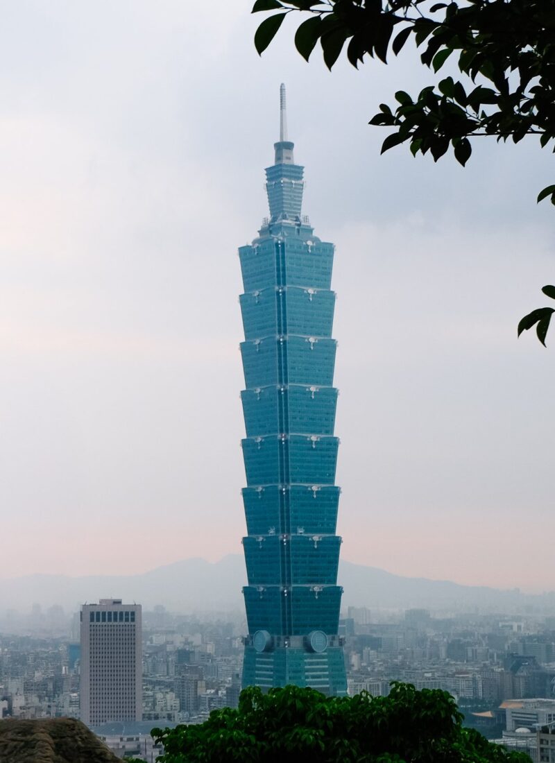 Taipei 101 building in Taiwan, view from Elephant Mountain