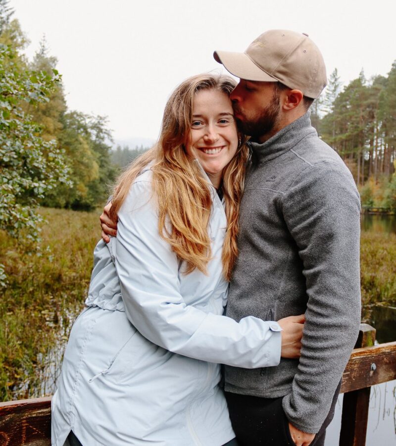 Couple at Lochan Trails in Scotish Highlands